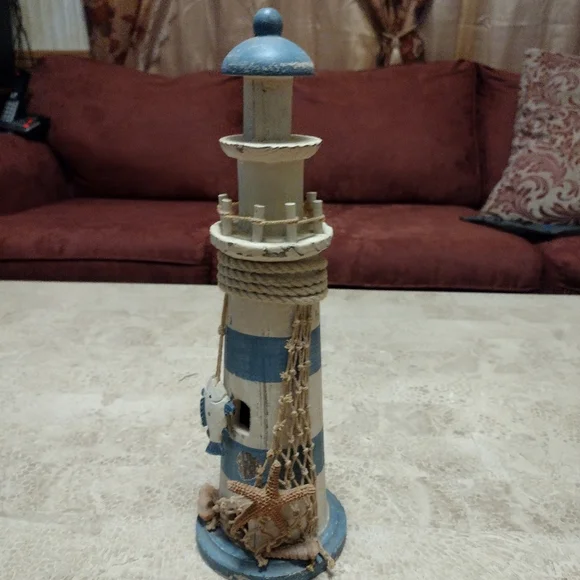 ⛵Vintage Wooden Rustic Lighthouse and Sailboat Beach Decor, Nautical⛵🌺 - Picture 4 of 8
